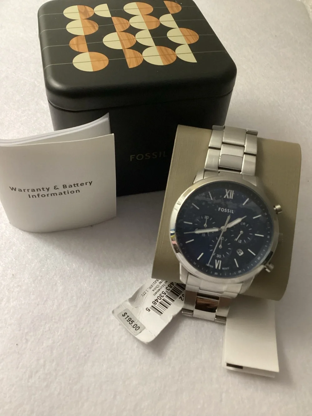 Fossil Neutra Silver-Tone Bracelet Watch 44mm